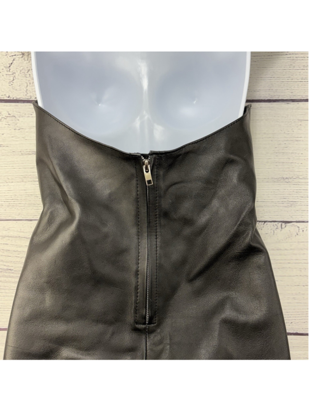Elegant Moments 100% Genuine Leather Studded Mini Dress Lingerie Choker Neck S - Picture 6 of 10